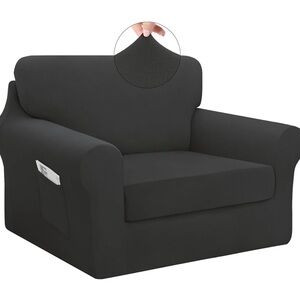 3 Pieces Stretch Chair Cover Washable Chair Slipcover